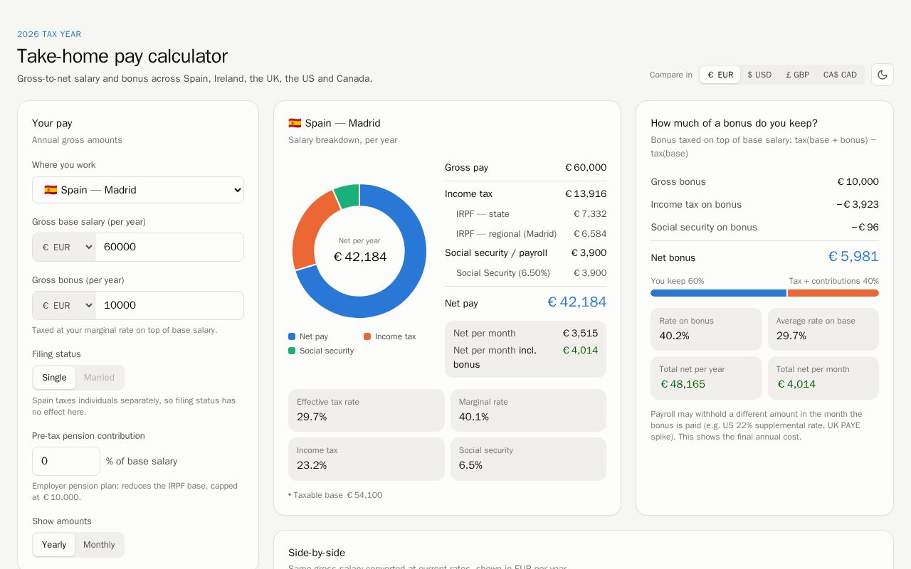 Preview of Salary Calculator
