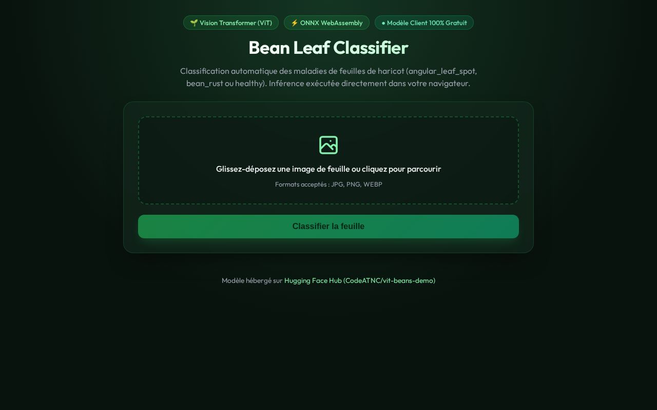 Preview of Bean Leaf Classifier (Gradio-Lite)