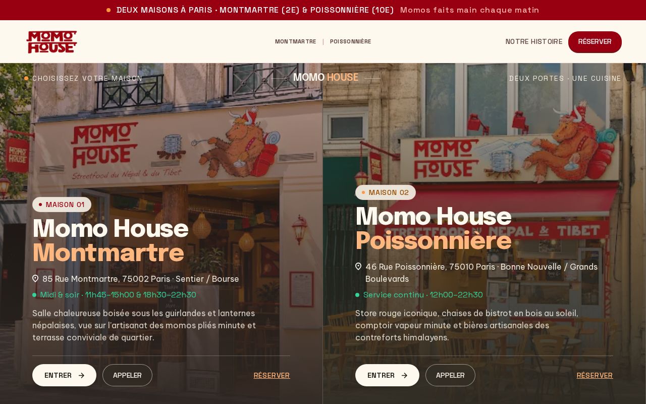 Preview of Momo House Paris — dual-maison Himalayan streetfood site