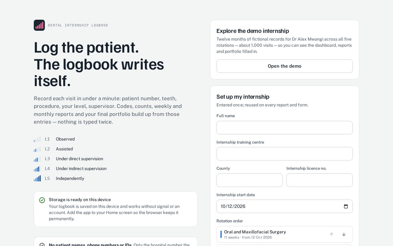 Preview of Dental Intern Logbook