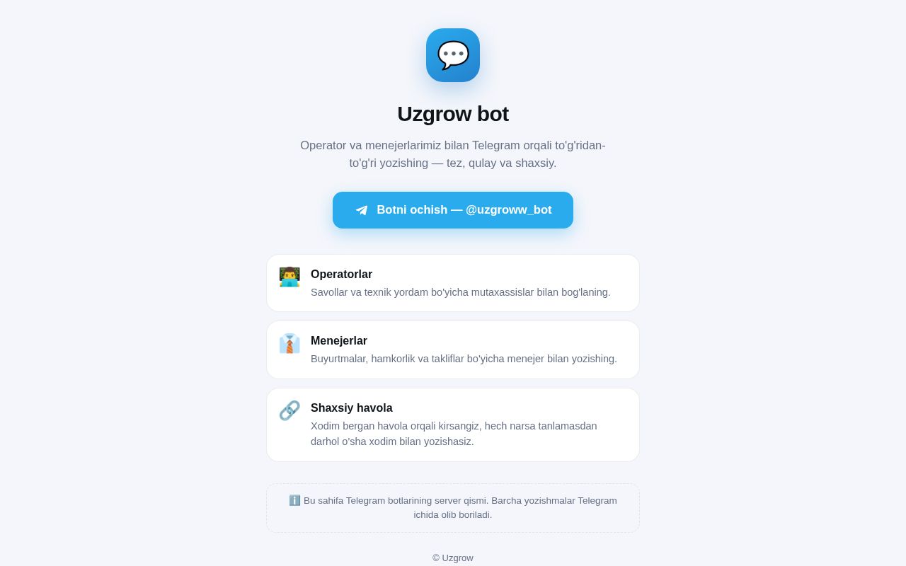 Preview of Uzgrow Bot