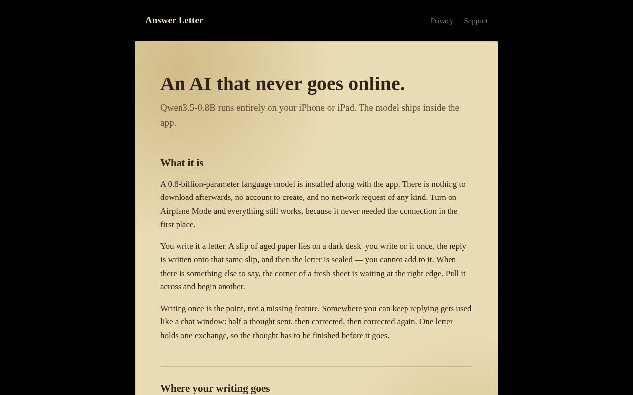 Preview of Answer Letter