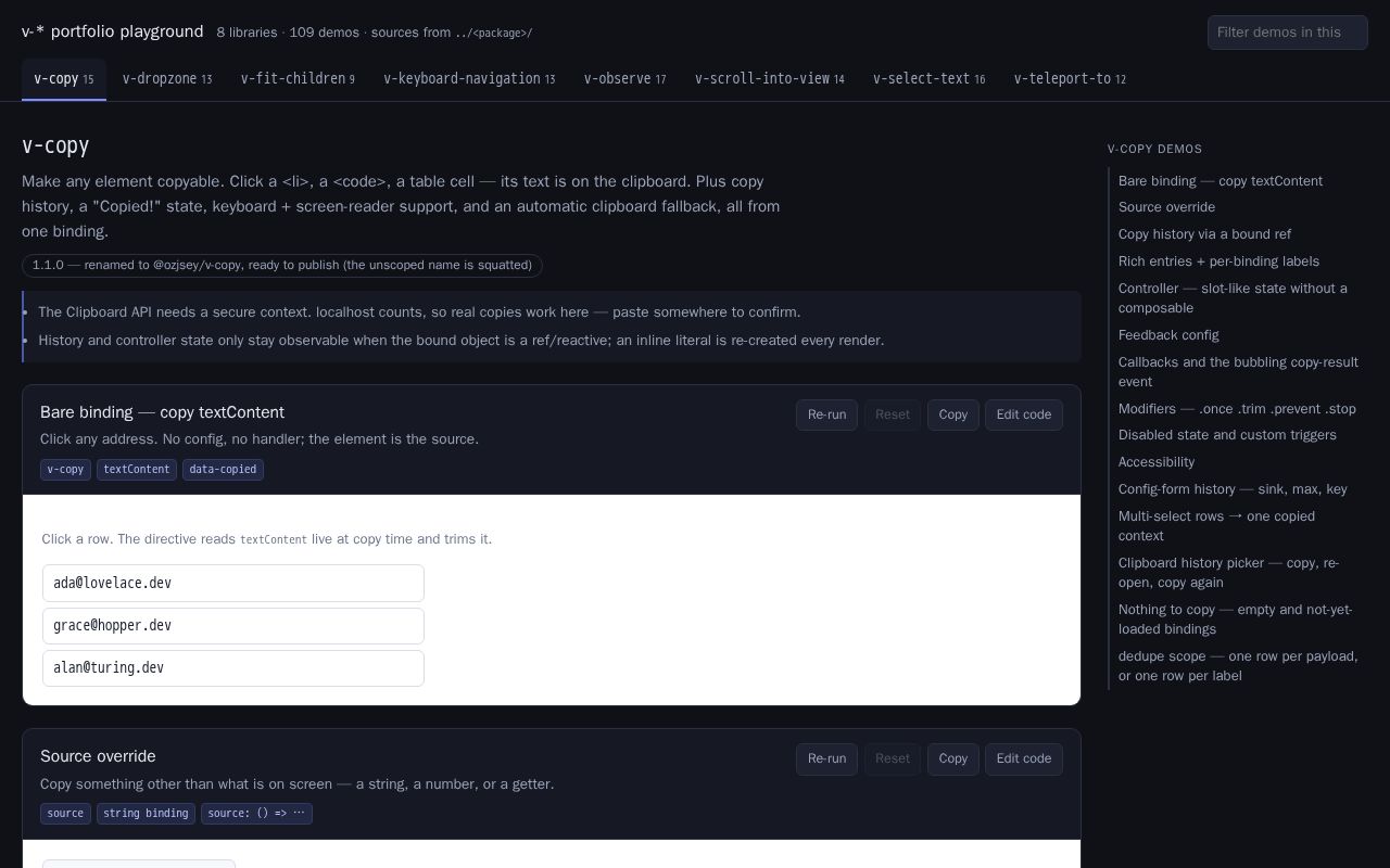 Preview of Npm Portfolio Playground