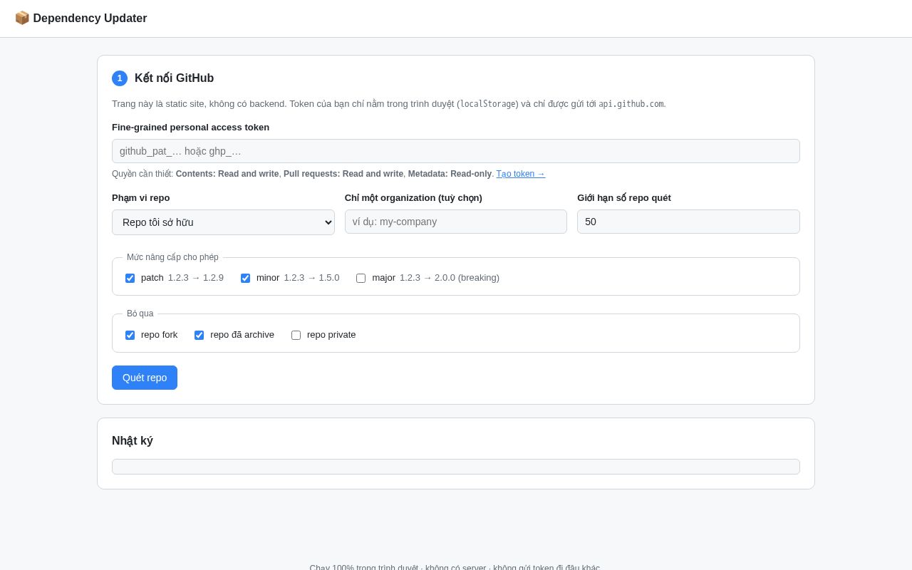 Preview of Dependency Updater
