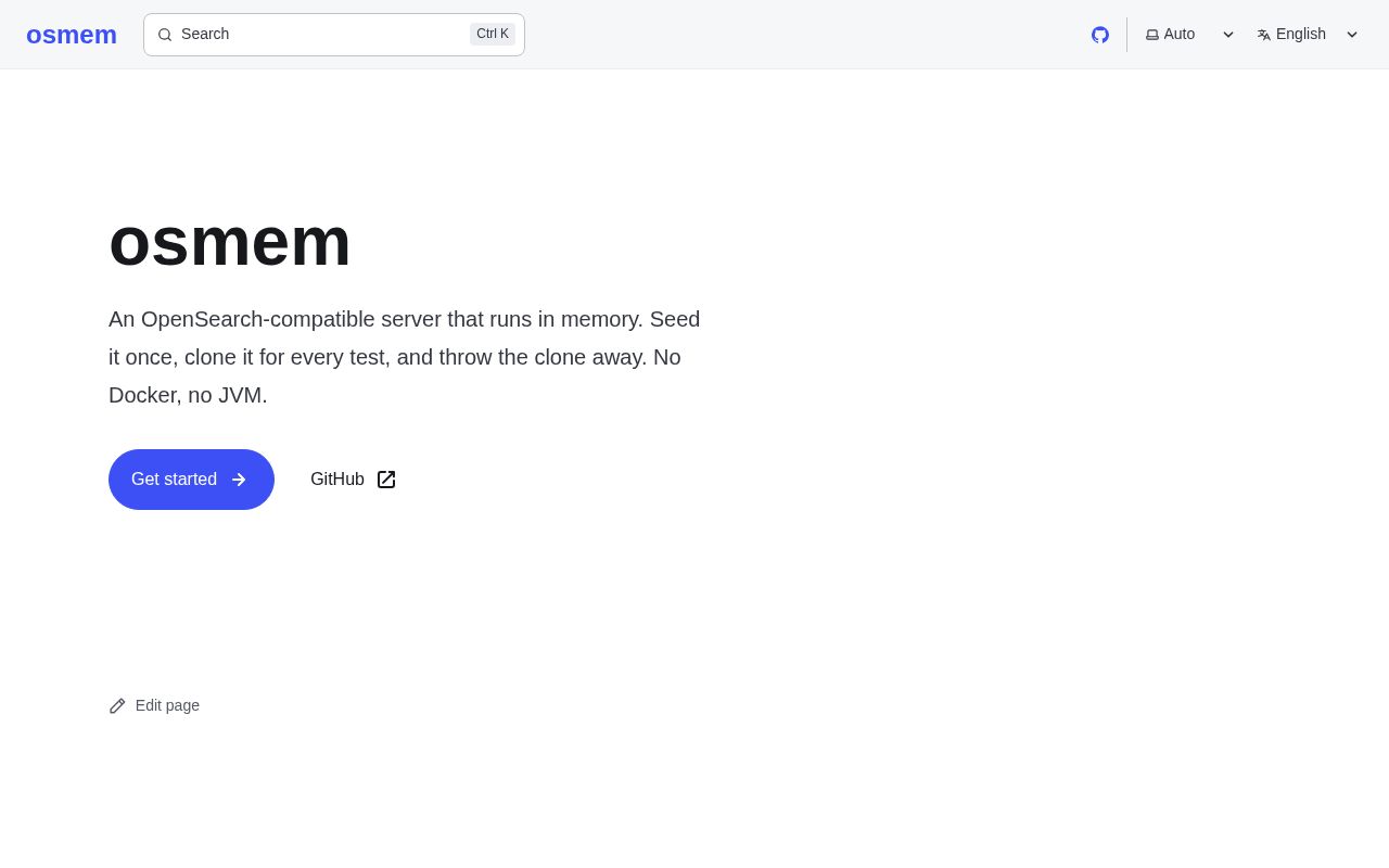 Preview of OpenSearch emulator on memory for testing