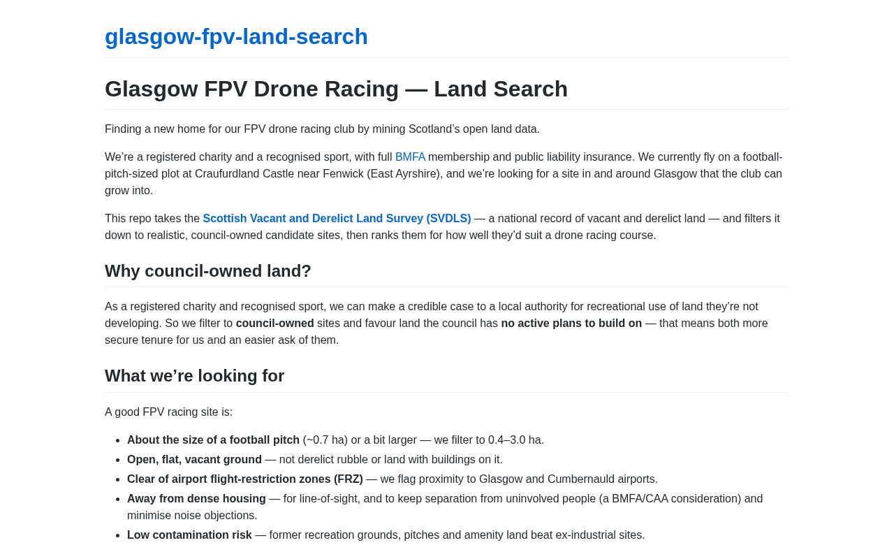 Preview of Glasgow Fpv Land Search