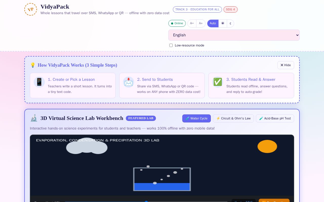 Preview of Vidyapack Education Platform