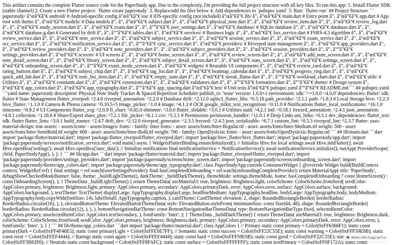 Preview of PaperStudy - Flutter App Source Code
