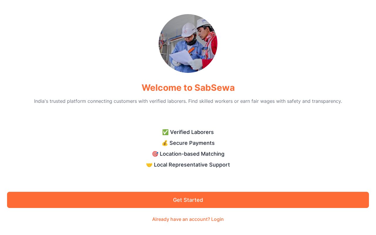 Preview of SabSewa-Labour Aggregation Mobile App