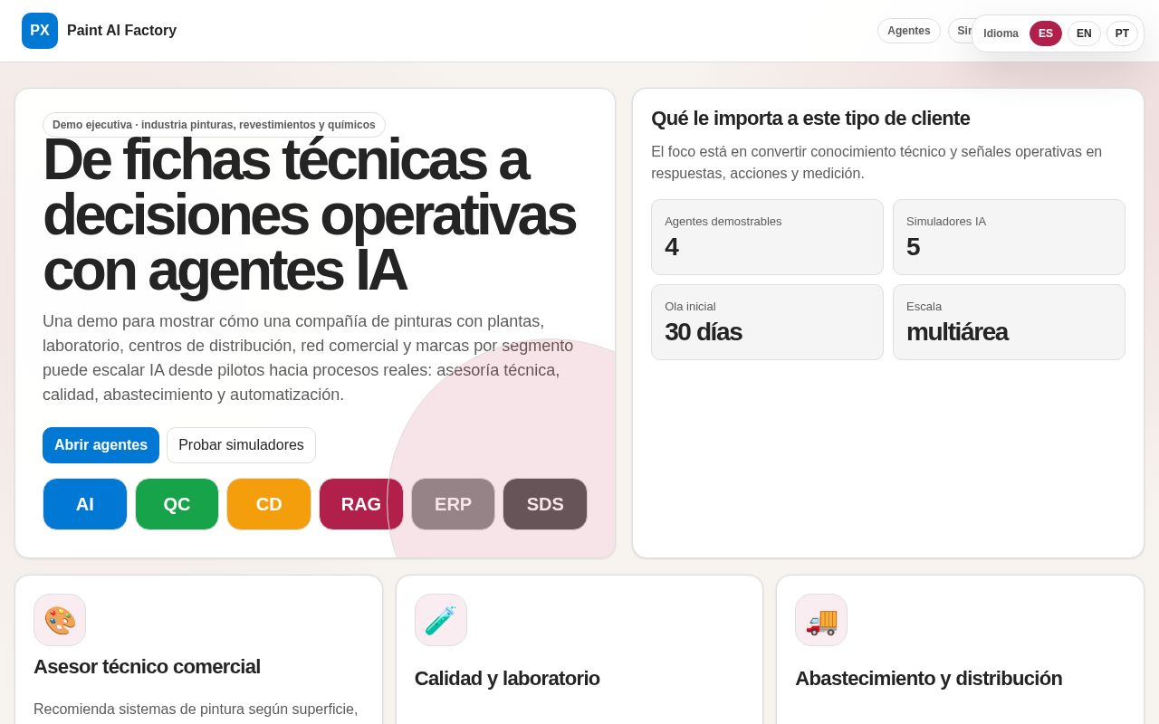 Preview of Demo Industria Pinturas Agentes Ia