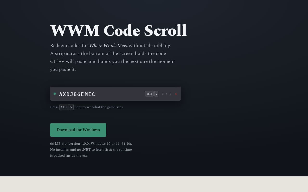 Preview of WWM CodeScroll