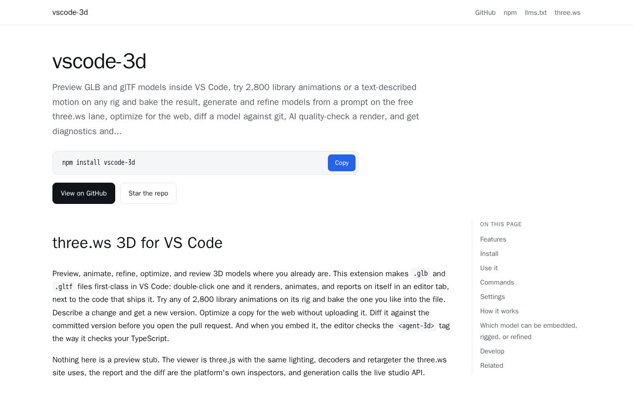 Preview of Vscode 3d