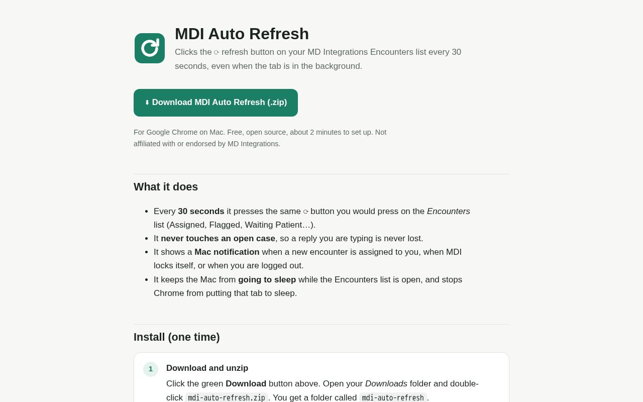 Preview of Mdi Auto Refresh