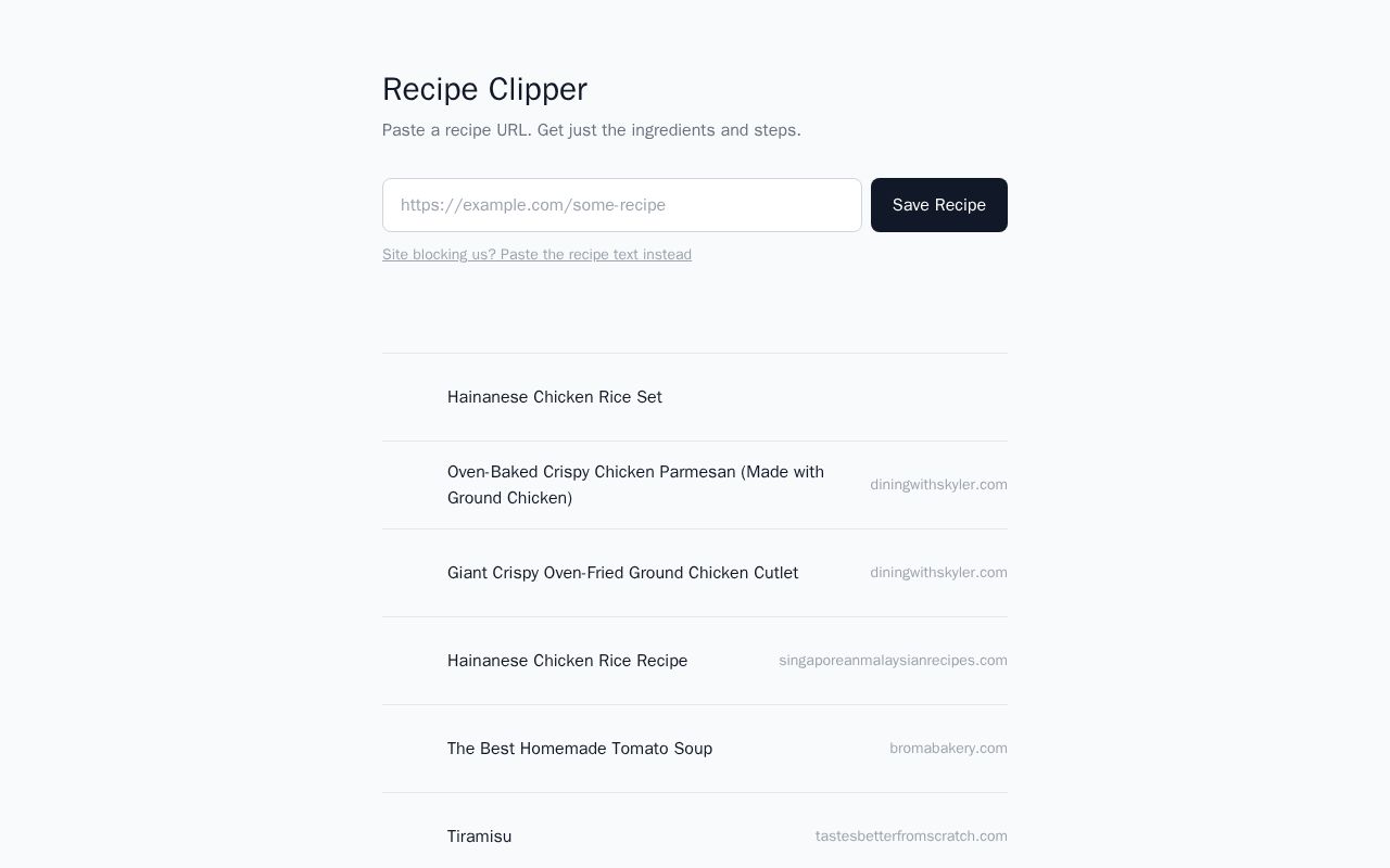 Preview of Recipe Clipper
