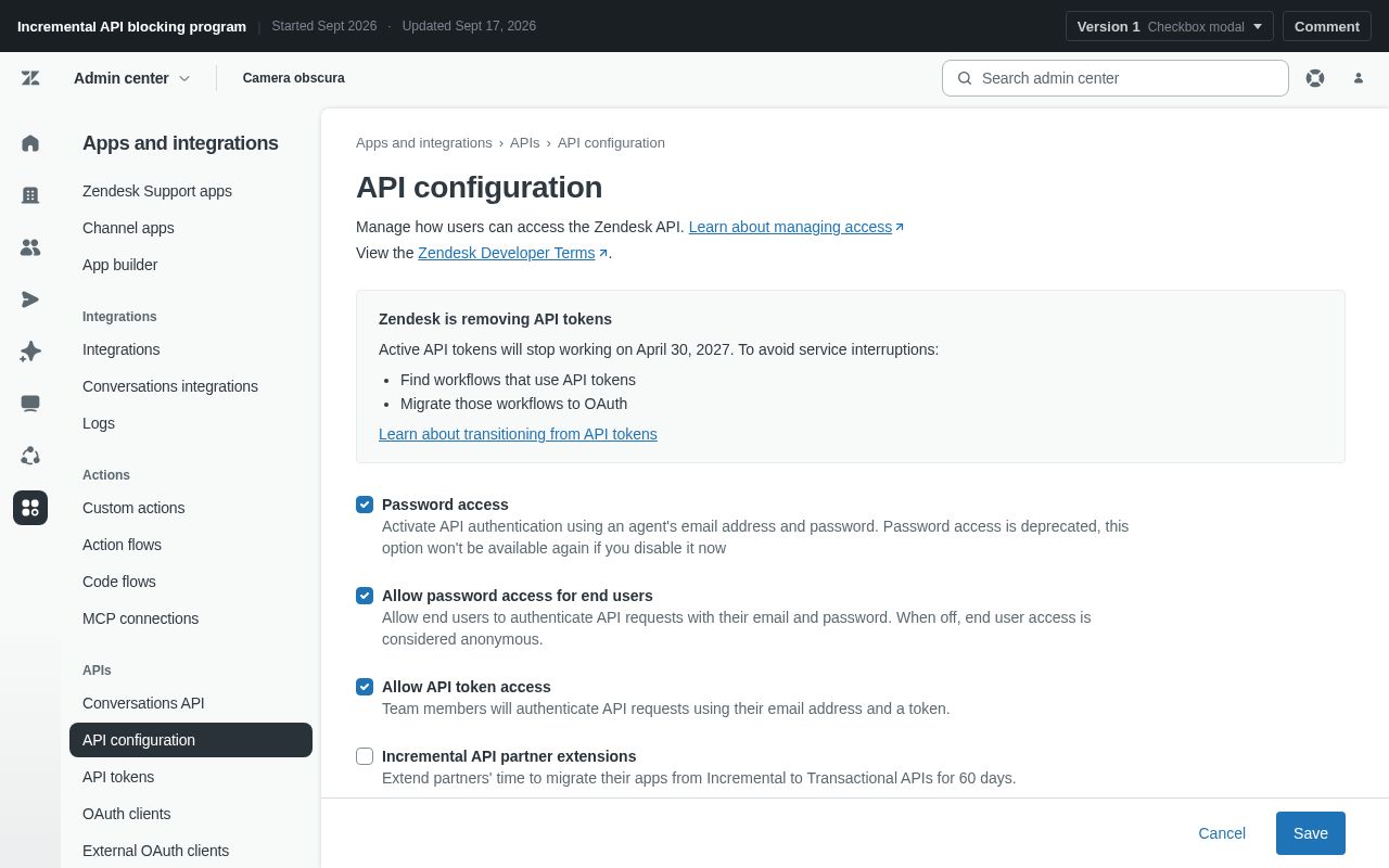 Preview of Incremental Api Blocking