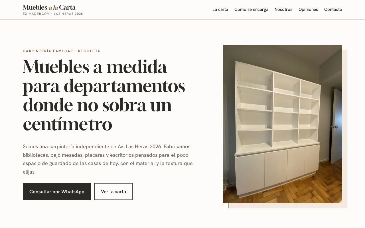 Preview of Muebles A La Carta Website