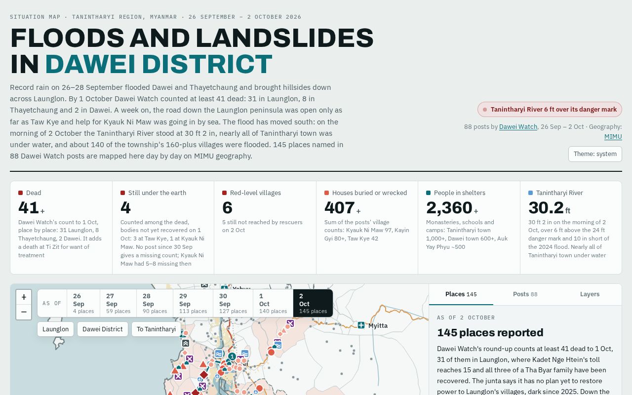 Preview of Dawei Flood Dashboard V6