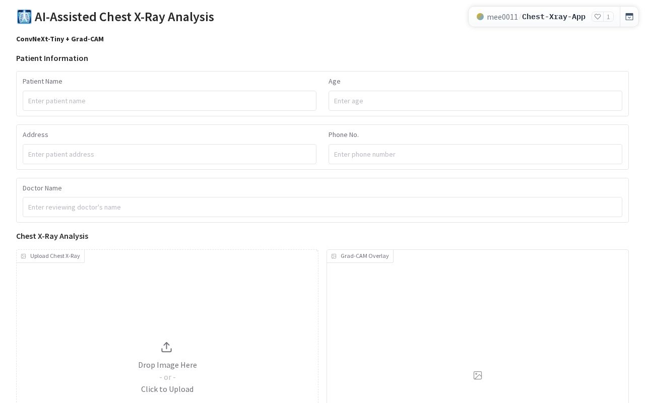 Preview of Chest X-Ray Classifier