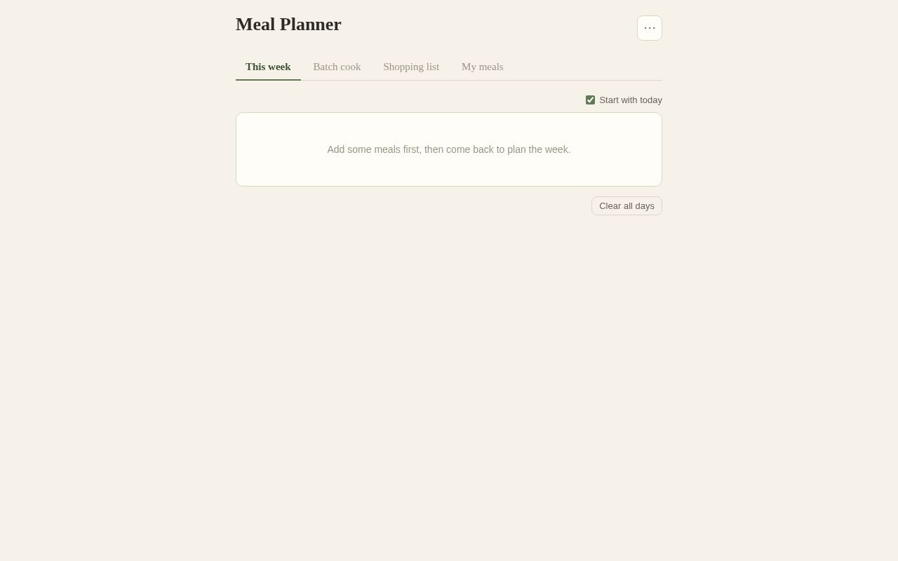 Preview of Meal Planner