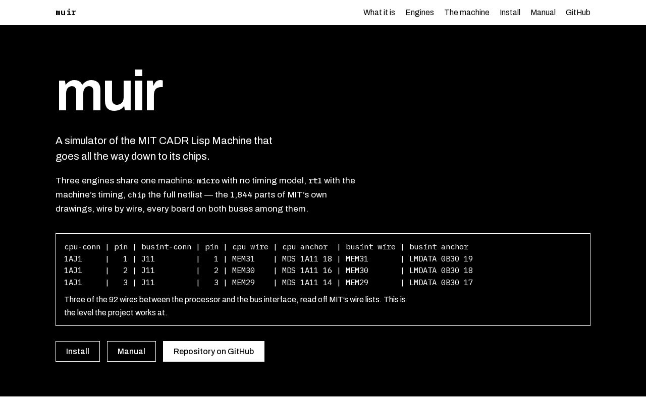 Preview of A simulator of the MIT CADR Lisp Machine that goes all the way down to its chips.