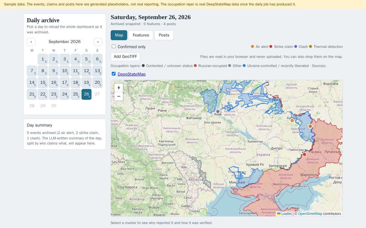 Preview of UkraineOSINTdashboard