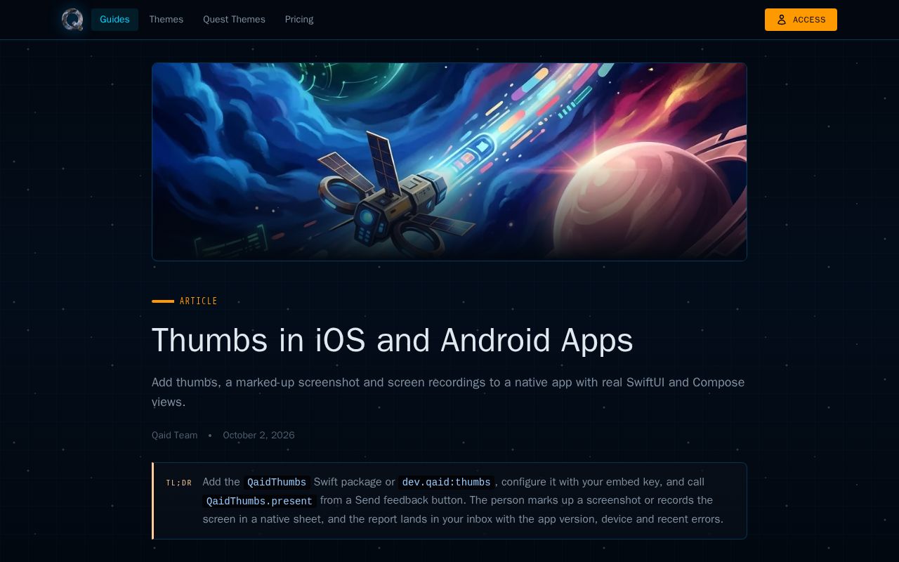 Preview of Thumbs Native