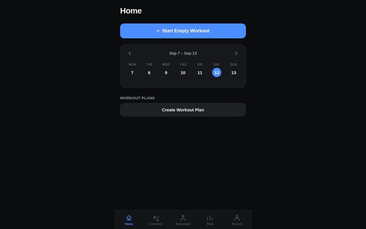 Preview of Workout Tracker