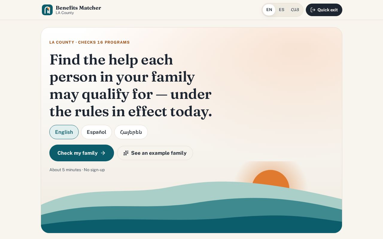 Preview of Benefits Matcher