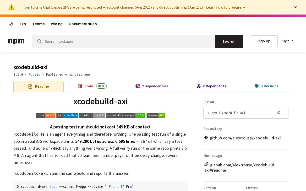 Preview of Xcodebuild Axi