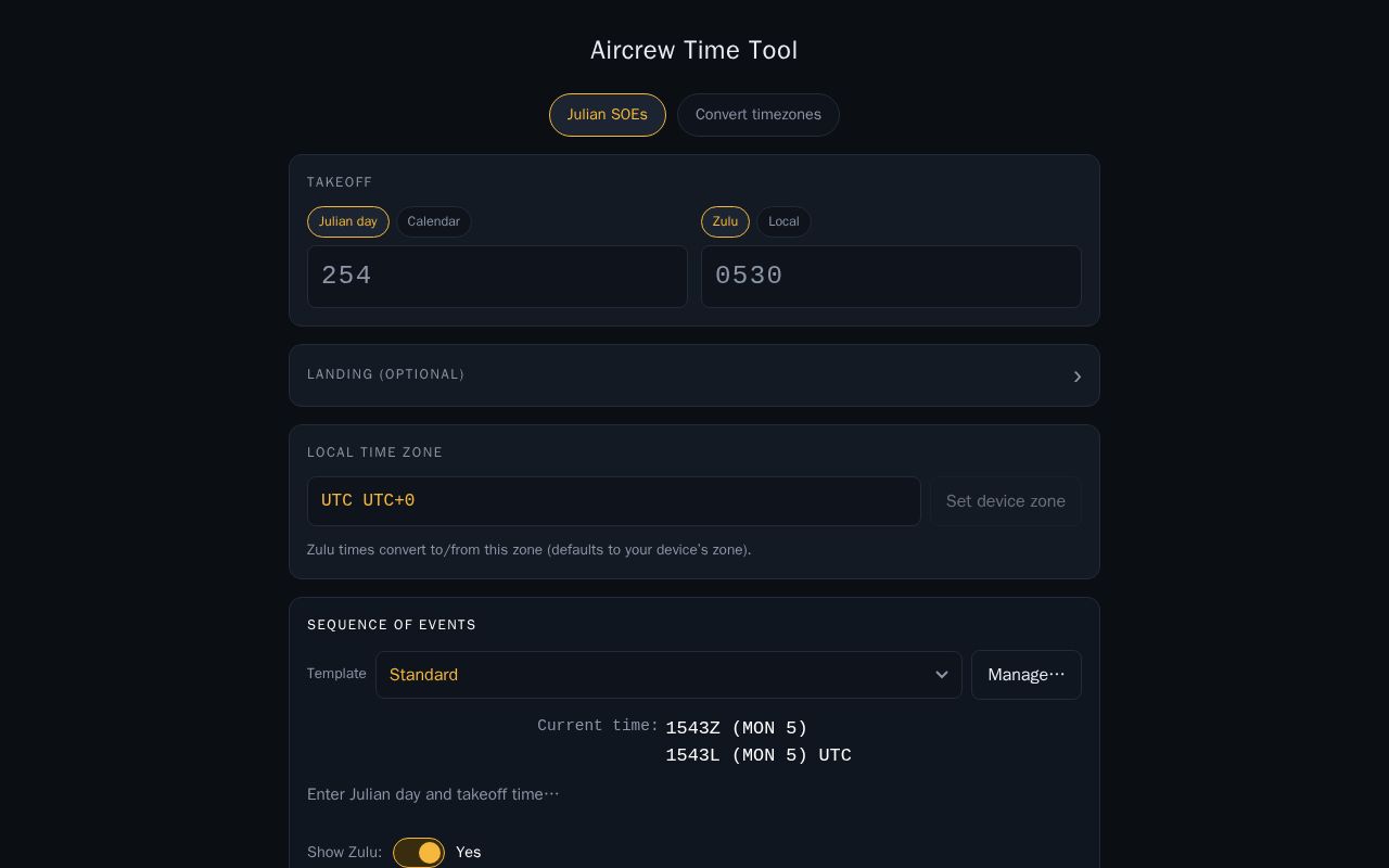 Preview of Aircrew Time Tool