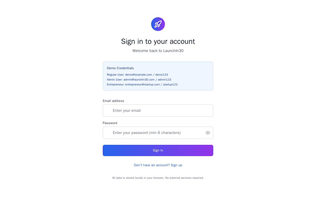 Preview of LaunchIn30 — startup that builds your startup in 30 minutes