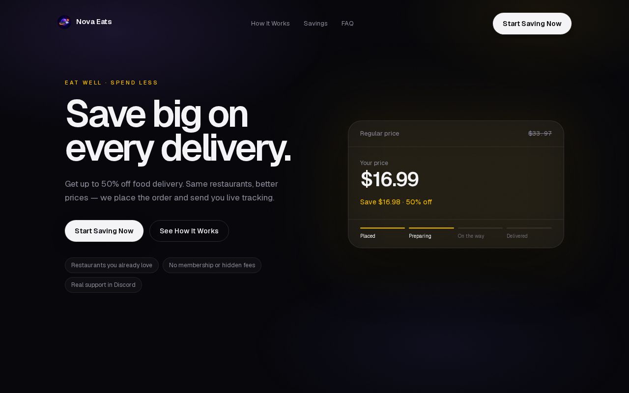 Preview of Novaeats Site