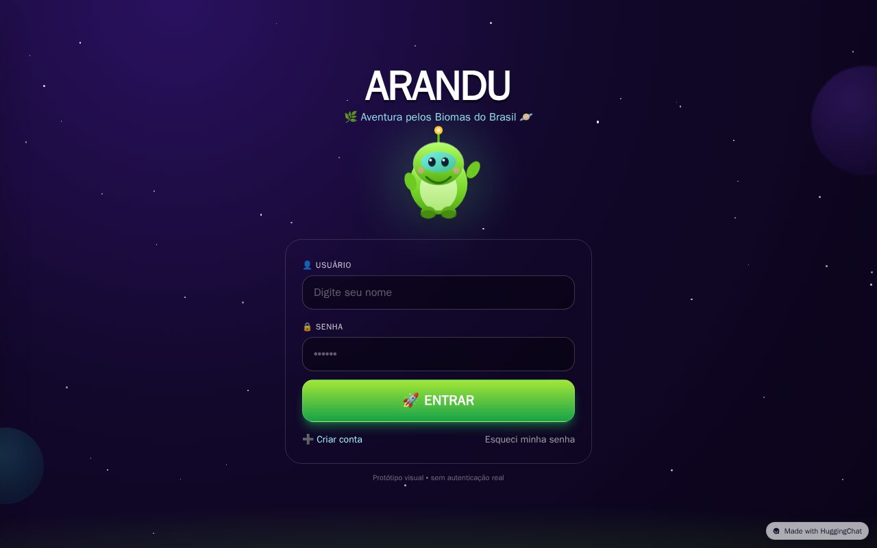 Preview of Projeto Arandu — Protótipo React + TS + Tailwind