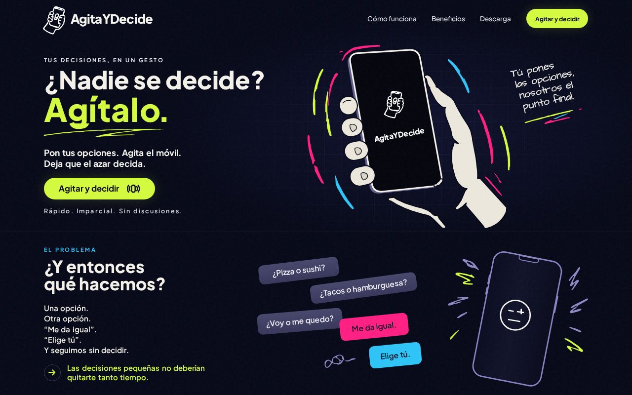 Preview of Landing Page Agitaydecide