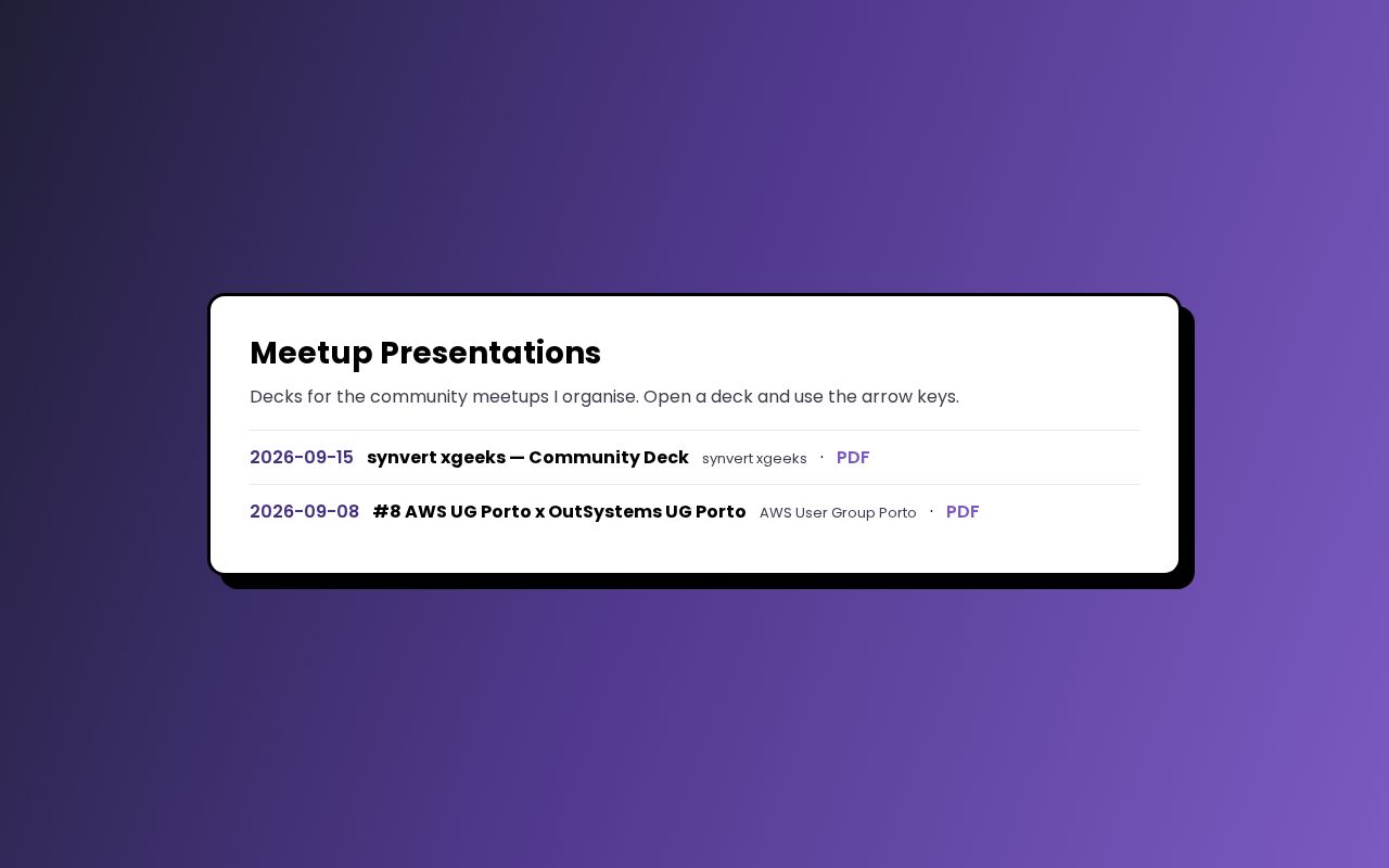 Preview of Meetup Presentations