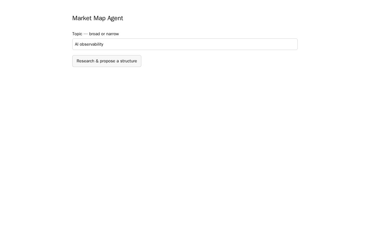 Preview of Market Map Agent