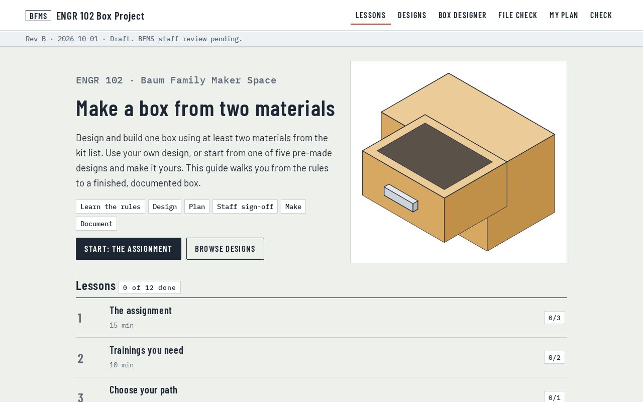 Preview of ENGR 102 Box Project