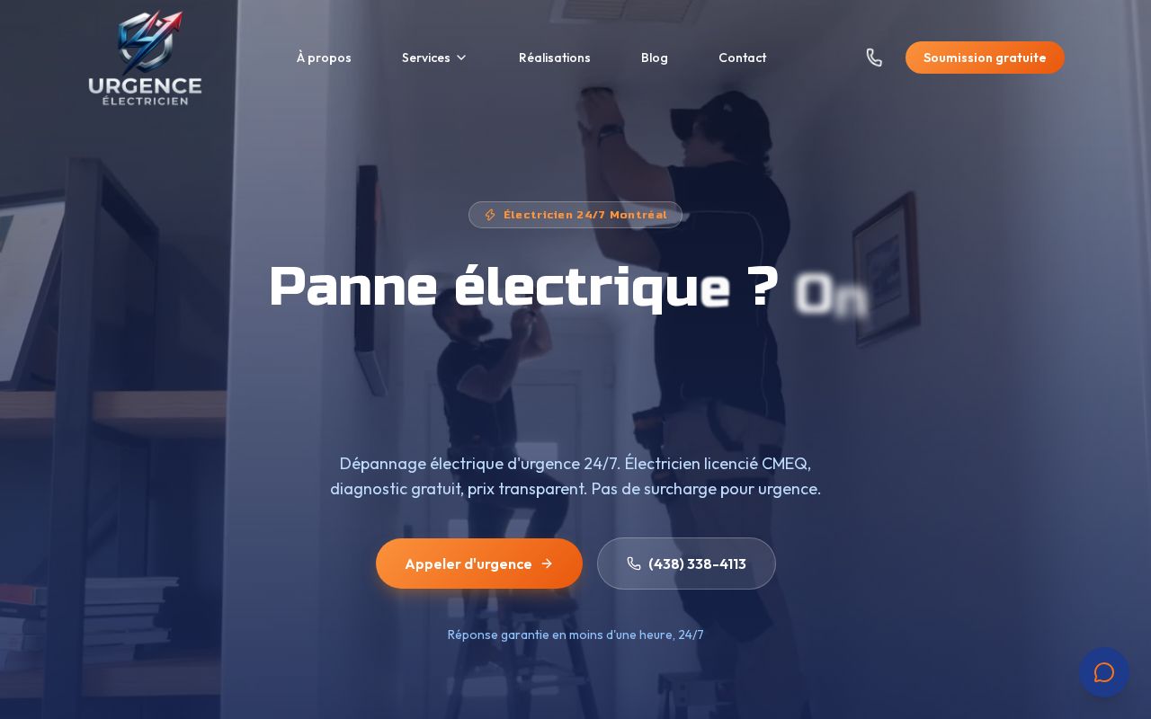 Preview of Urgence Electricien Nextjs