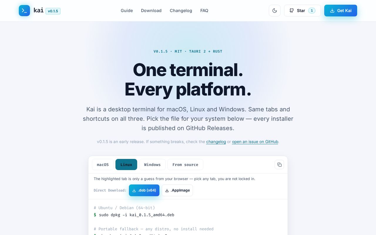Preview of Kai Terminal