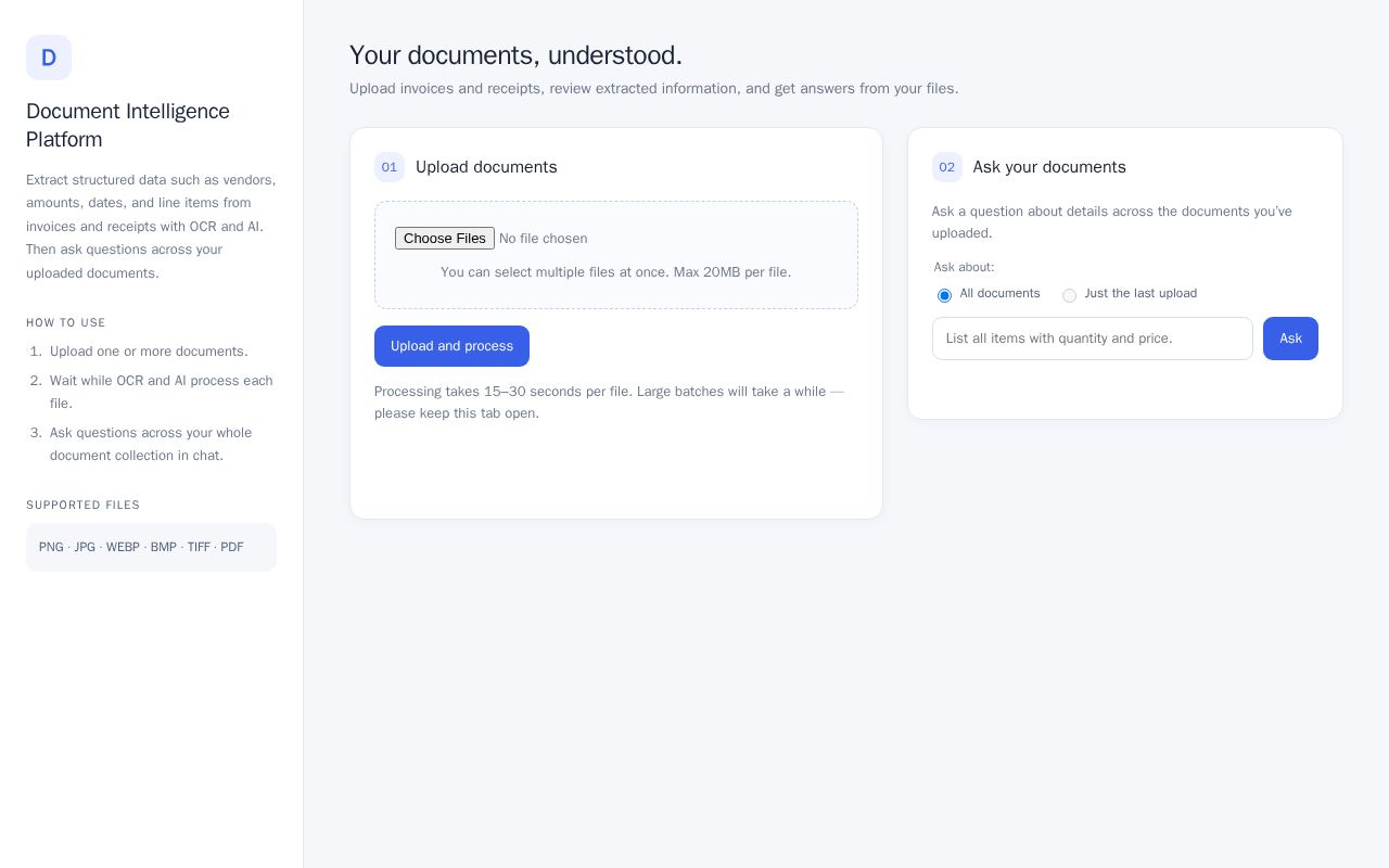 Preview of Doc Intel Platform