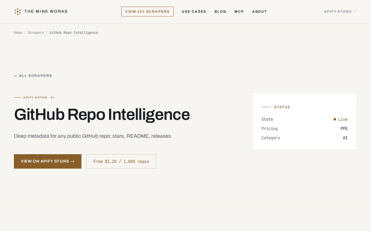 Preview of Github Repo Scraper