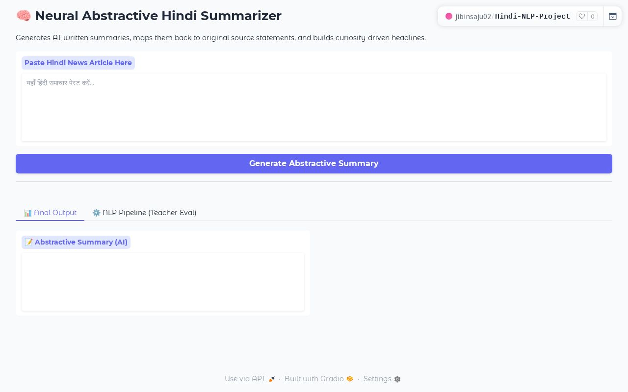 Preview of Hindi NLP Project