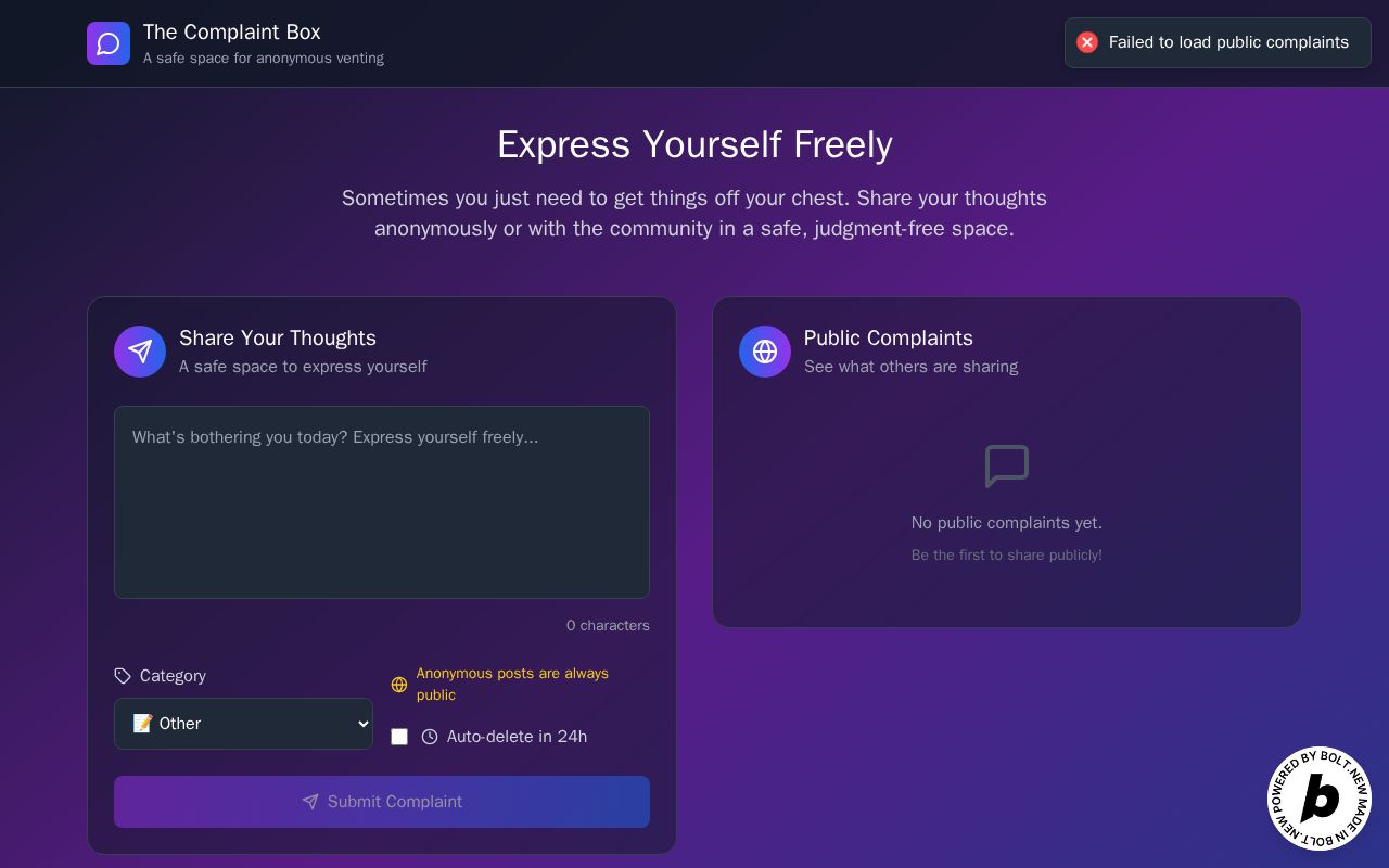 Preview of The Complaint Box