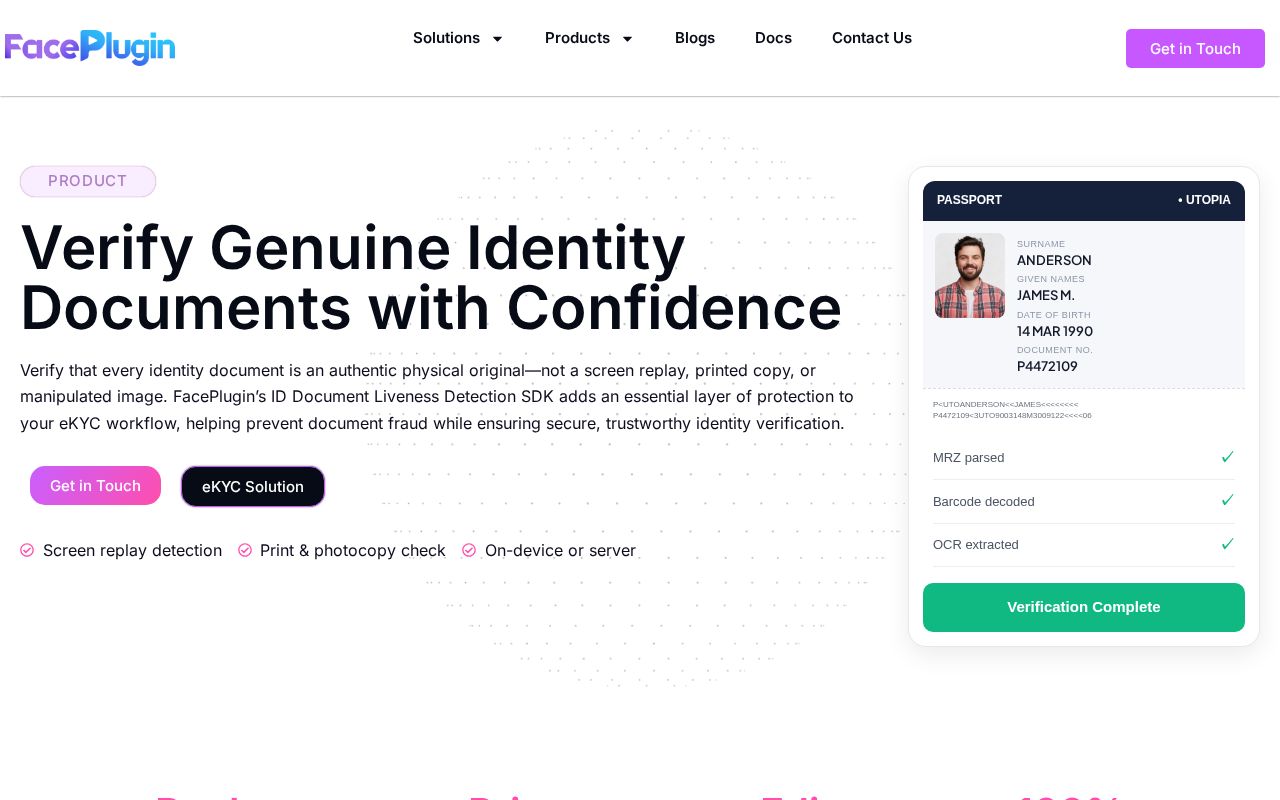 Preview of ID Document Liveness Detection Docker