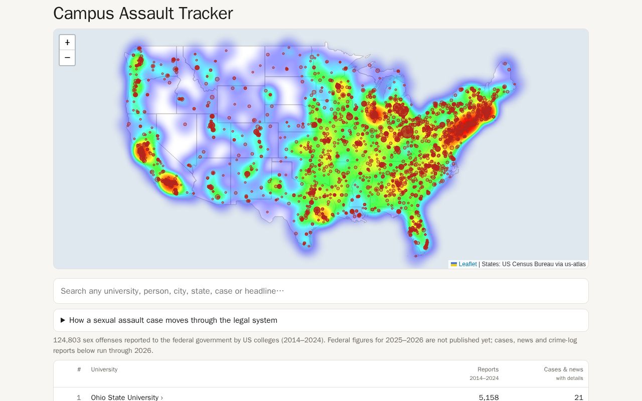 Preview of Campus Assault Tracker