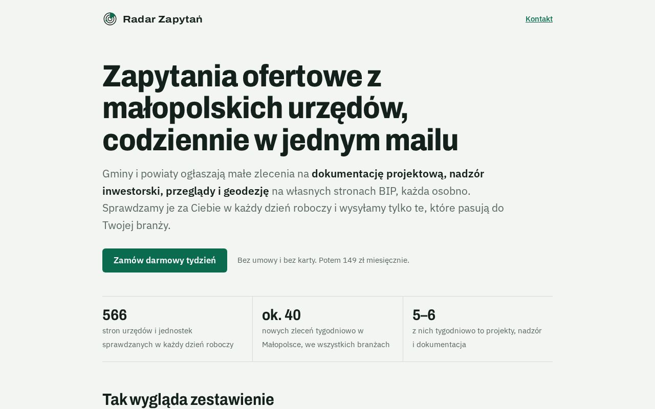 Preview of Radar Zapytań