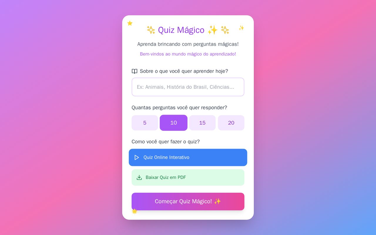 Preview of Quiz Magico