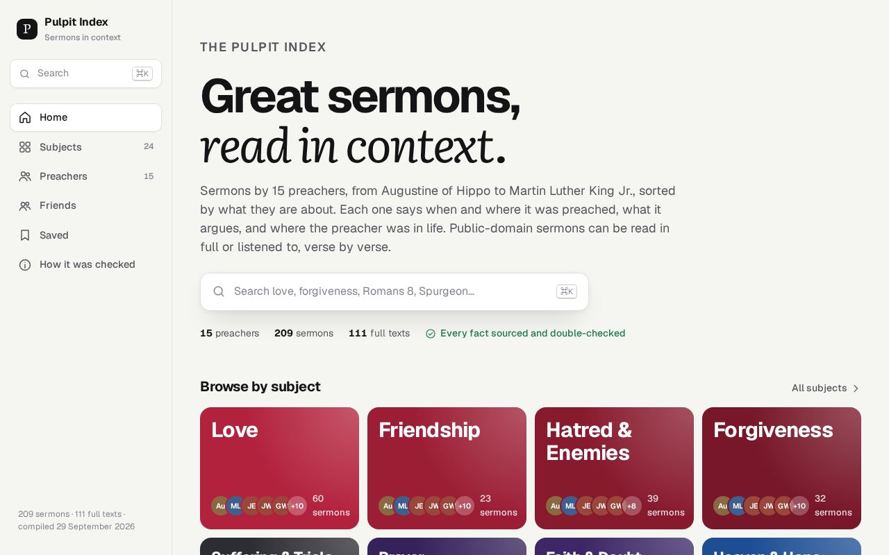 Preview of Pulpit Index