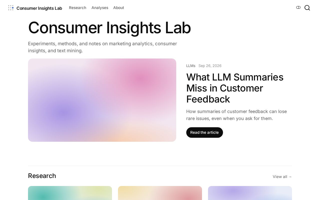 Preview of Consumer Insights Lab Github Io