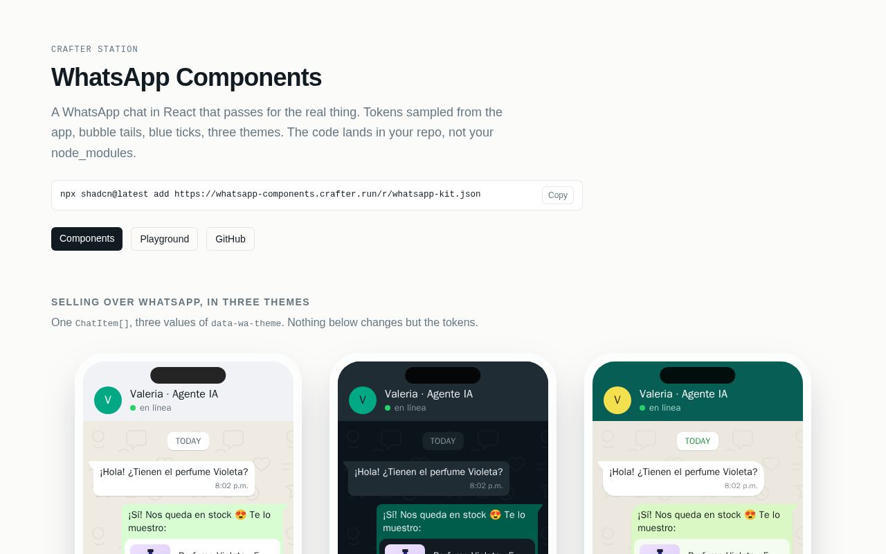 Preview of Whatsapp Components